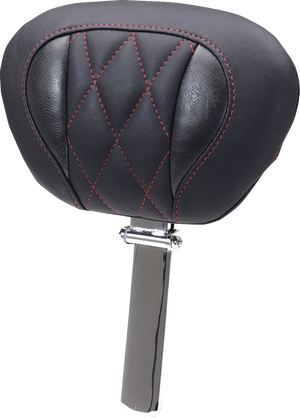 Deluxe Driver Backrest - Diamond - Dark Cherry Stitching - FLT/FLH '23-'25