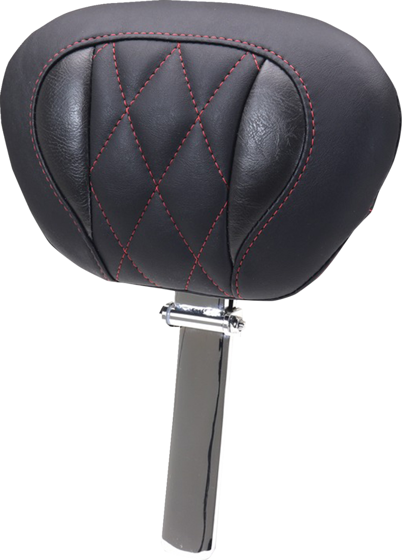 Deluxe Driver Backrest - Diamond - Dark Cherry Stitching - FLT/FLH '23-'25