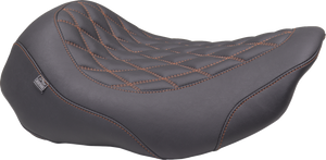Wide Tripper™ Seat - Solo - Mandarin Orange Stitching - FLT/FLH '23-'25