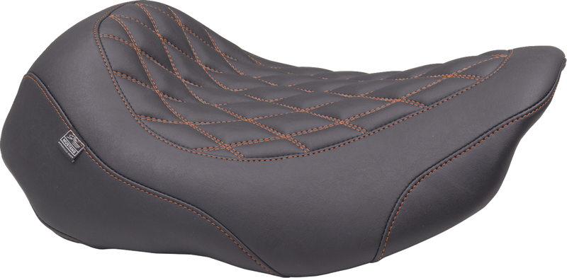 Wide Tripper™ Seat - Solo - Mandarin Orange Stitching - FLT/FLH '23-'25