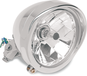 5-3/4" Head Light with Visor - Clear Lens - Chrome