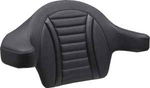 Deluxe Extended Passenger Arm Backrest - Gunmetal Stitch - Touring