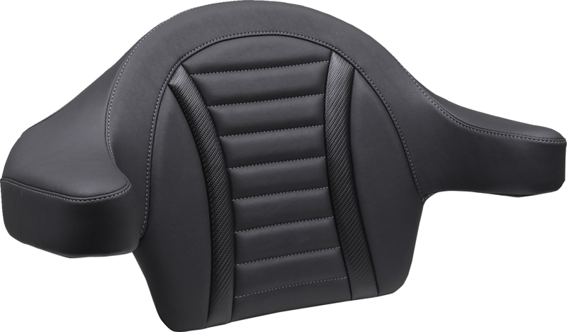 Deluxe Extended Passenger Arm Backrest - Gunmetal Stitch - Touring
