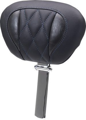 Deluxe Driver Backrest - Diamond - Sky Blue Stitching - FLT/FLH '23-'25
