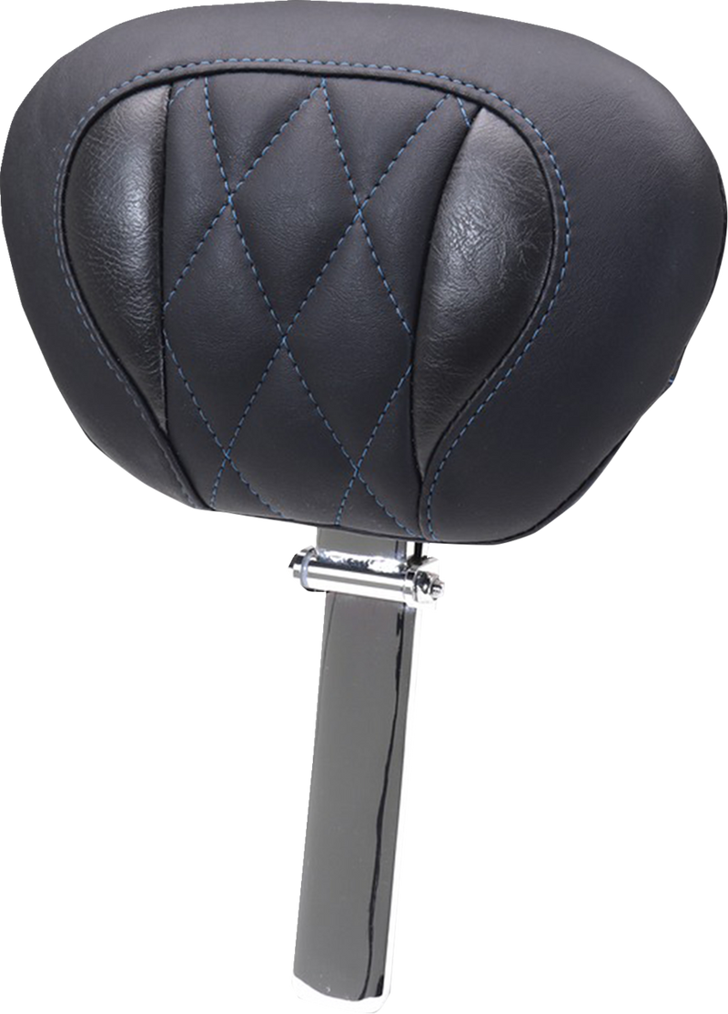 Deluxe Driver Backrest - Diamond - Sky Blue Stitching - FLT/FLH '23-'25