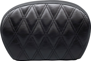 Sissy Bar Pad - Large - Vinyl - Double Diamond - Shiny Black