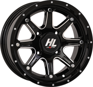 Wheel - HL4 - Front/Rear - Gloss Black w/Machined - 14x7 - 4/137 - 4+3 (+10 mm)